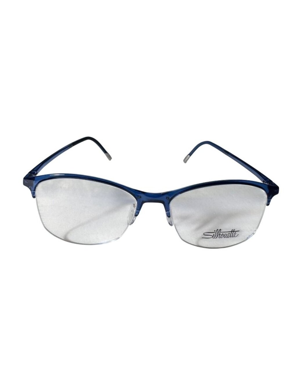 Silhouette SPX 1586 51-16 Womens Blue Half-Rim Eyeglasses Lightweight Frame